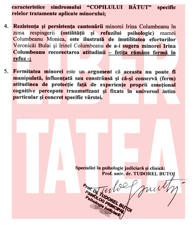 Concluzia specialistului Tudorel Butoi: Irina era bătută de mamă