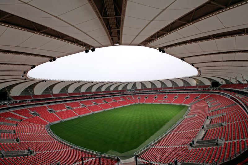 Interiorul stadionului Nelson Mandela Bay, Port Elizabeth