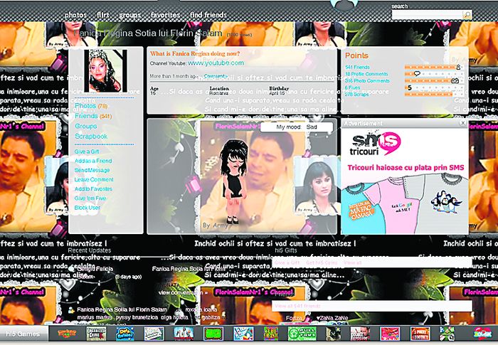 Aşa arată contul Fănicăi de pe hi5