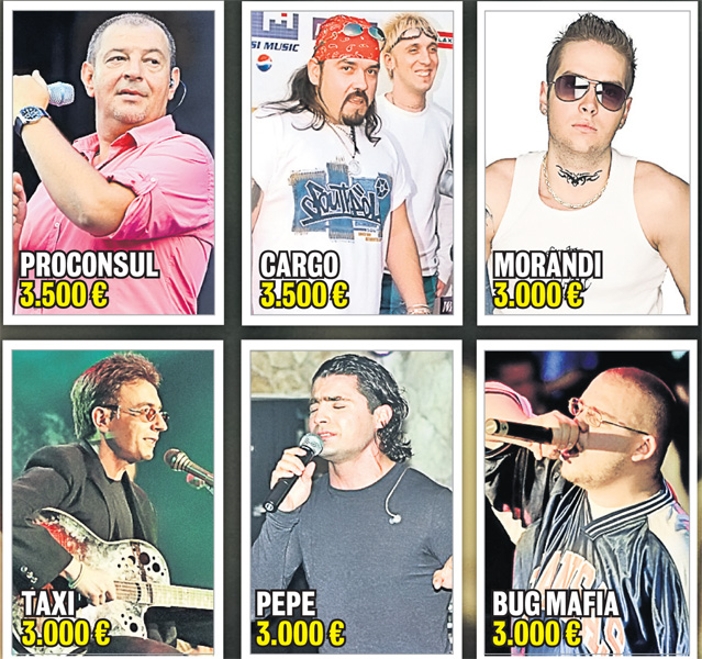 Libertatea a alcătuit lista tarifelor percepute de interpreţii autohtoni pentru concertele estivale