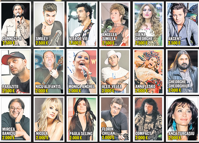 Libertatea a alcătuit lista tarifelor percepute de interpreţii autohtoni pentru concertele estivale