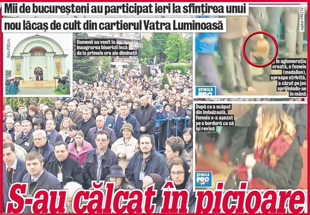 Mii de bucureşteni s-au călcat în picioare ca să intre în biserică