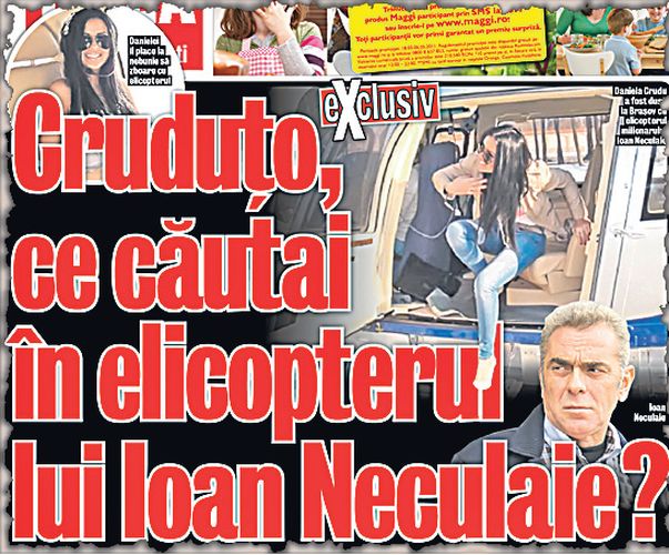 Libertatea a publicat pe 18 martie fotografii cu Daniela în elicopterul lui Ioan Neculaie