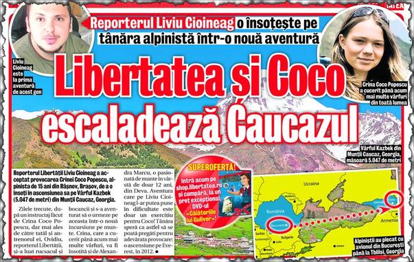 Reporterul Libertăţii înfruntă primele greutăţi în aventura sa alături de Coco: Alpinismu’ nu-i ca scrisu’…