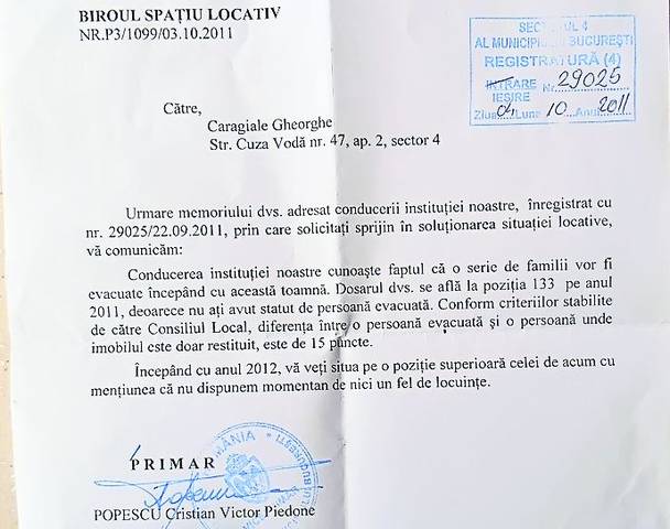 Strănepotul lui Caragiale riscă să ajungă în stradă