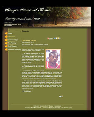 Uite necrologul lui Chauncey Hardy!