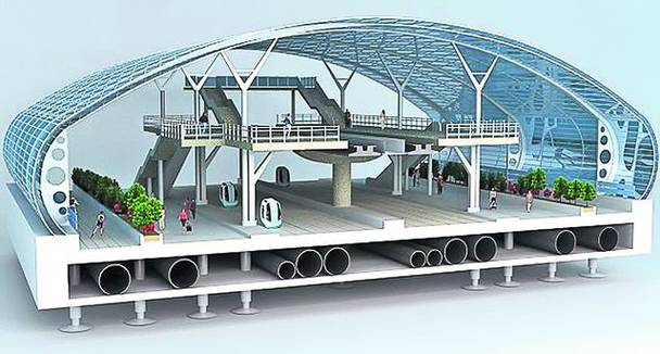 Orașul pare desprins din filmele SF