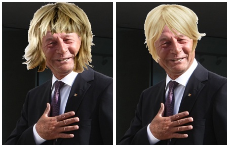 Traian Basescu, par blond