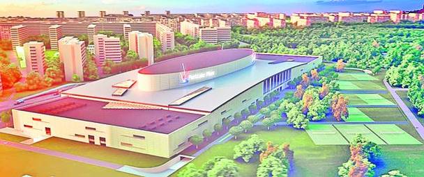 Lângă clădire vor fi amenajate terenuri de tenis și de fotbal