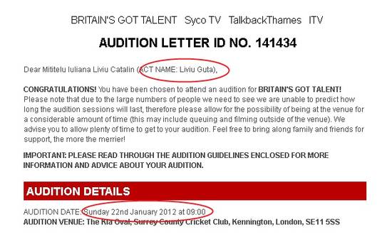 Liviu Guţă, invitat să participe la Britain's Got Talent