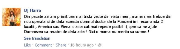 DRAMĂ în familia DJ-iţei Harra! Mama ei a fost diagnosticată din nou cu cancer