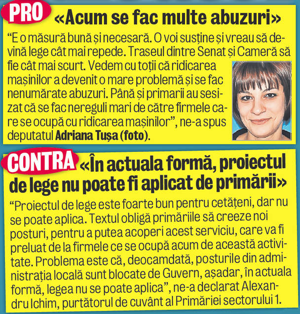 Senatorii le dau veşti bune şoferilor în Săptămâna Mare: Maşinile parcate aiurea nu vor mai fi ridicate!