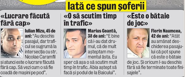 El a fost primul şofer care a circulat pe pasajul Pipera: "Ce bine că s-a deschis podul"