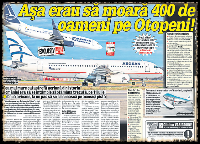 Piloţii unei aeronave TAROM au reuşit să salveze vieţile a zeci de oameni după ce au aterizat cu un motor oprit! | EXCLUSIV