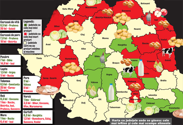 Iată unde găsești cea mai ieftină mâncare. Libertatea îți prezintă astăzi statistica prețurilor din piețele din țară