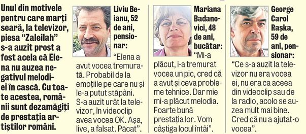 Elena de la Mandinga, în depresie după semifinala Eurovision