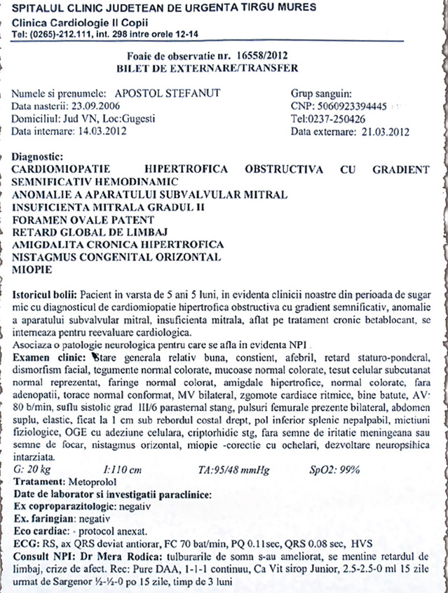 SPECIAL | Povestea copilului cu inima atât de mare, încât l-ar putea ucide