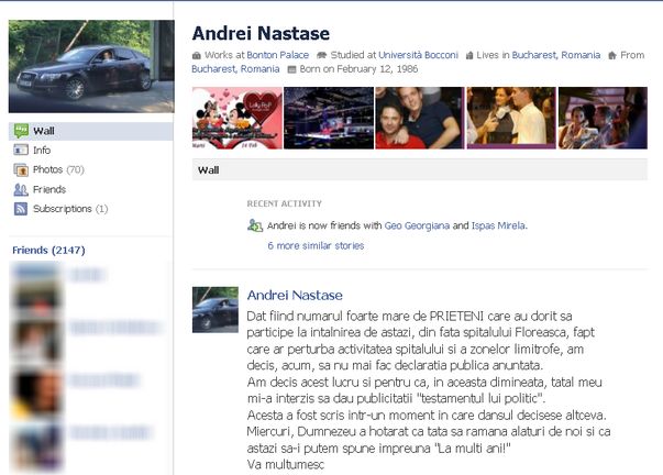 Adrian Năstase i-a interzis fiului său să facă public "testamentul" lăsat de el