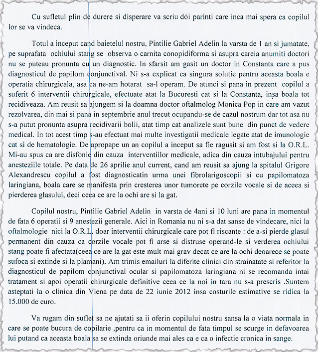 "Mami, eu de ce nu mai am glas?"