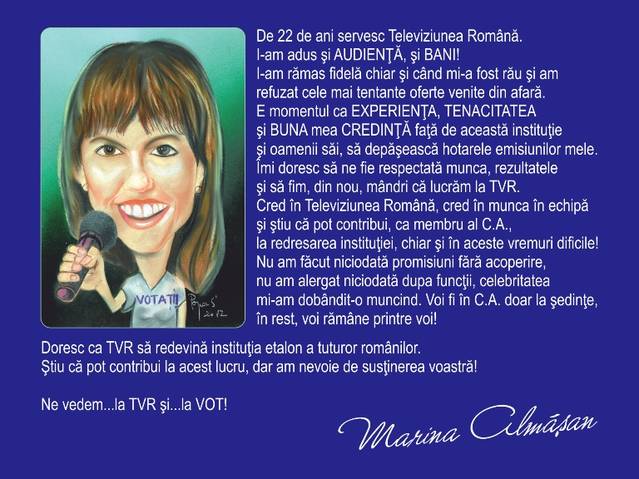 Marina Almăşan, campanie pentru un post în CA al TVR