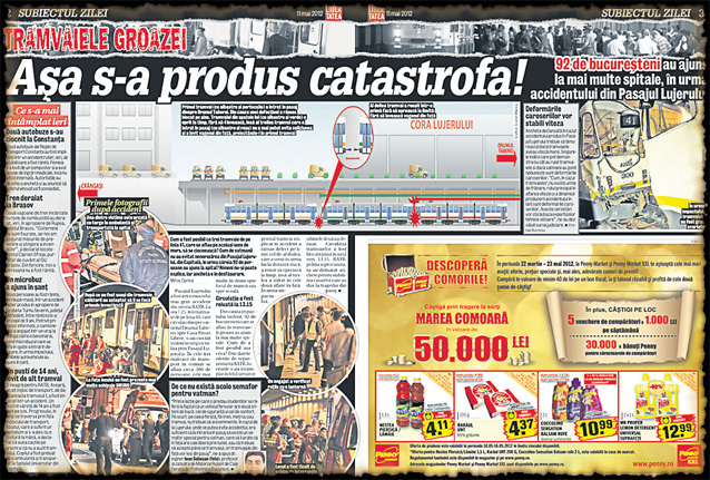 Încă un accident de tramvai în Bucureşti: 18 răniţi