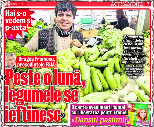 IAR AM AVUT DREPTATE! Preţurile la legume s-au înjumătăţit într-o lună!