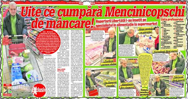 În februarie, anul trecut, Libertatea v-a prezentat lista de cumpărături a profesorului Mencinicopschi