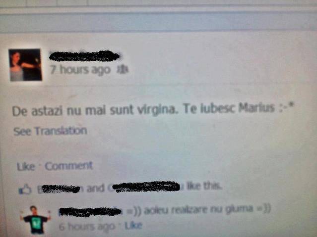"Nu mai sunt virgină! Te iubesc, Marius!" A DAT VESTEA PE FACEBOOK, acum toţi ar vrea să îl cunoască pe Marius-cel-Voinic:))