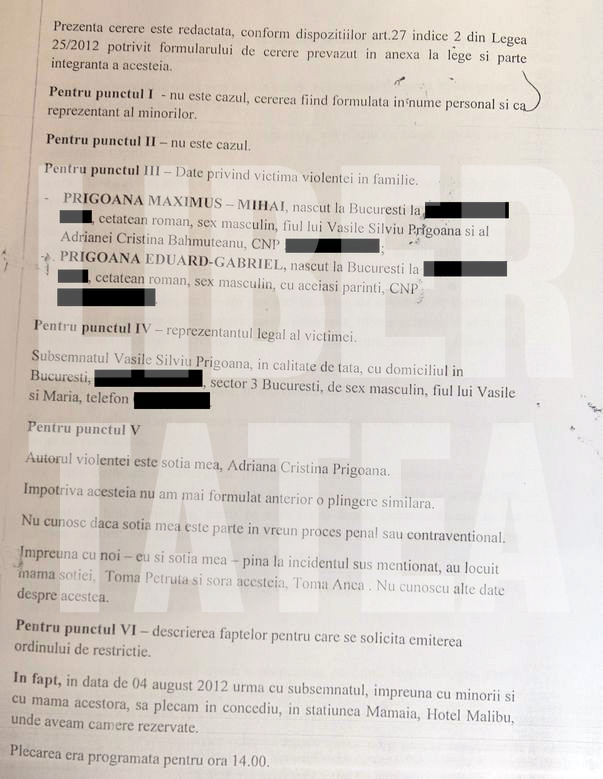 EXCLUSIV | Plângerea lui Prigoană împotriva Adrianei Bahmuţeanu. Află TOT ce reclamă afaceristul!