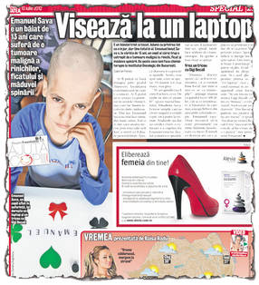 Emanuel s-a dus în cer | O vedetă PRO TV îi dăruise, cu doar câteva zile înainte, băiatului măcinat de cancer, calculatorul dorit