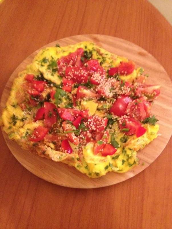 Așa arată omleta preparată de Carmen Brumă