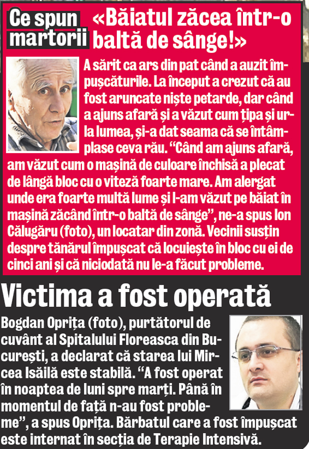 Tânărul împuşcat în plină stradă în Capitală ar avea legături cu lumea interlopă