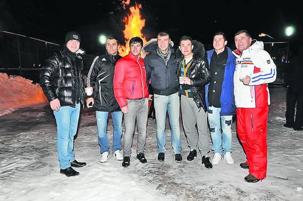 Lucian Bute (stânga) și Andrei Prepeliță, la un pahar de... vorbă