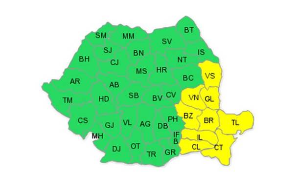 COD PORTOCALIU de VISCOL și NINSORI pentru mai multe județe! Vezi zonele afectate!