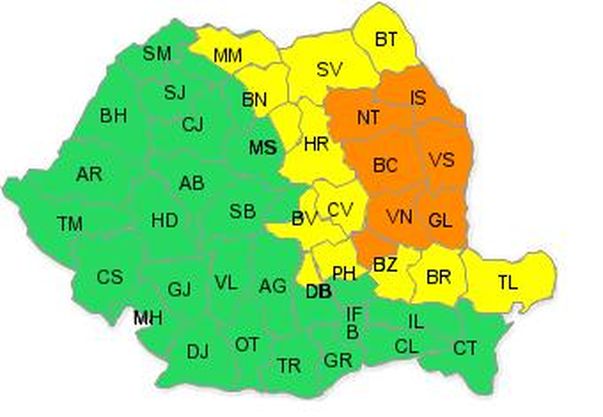 ATENŢIONARE COD PORTOCALIU! Află care sunt ZONELE AFECTATE!