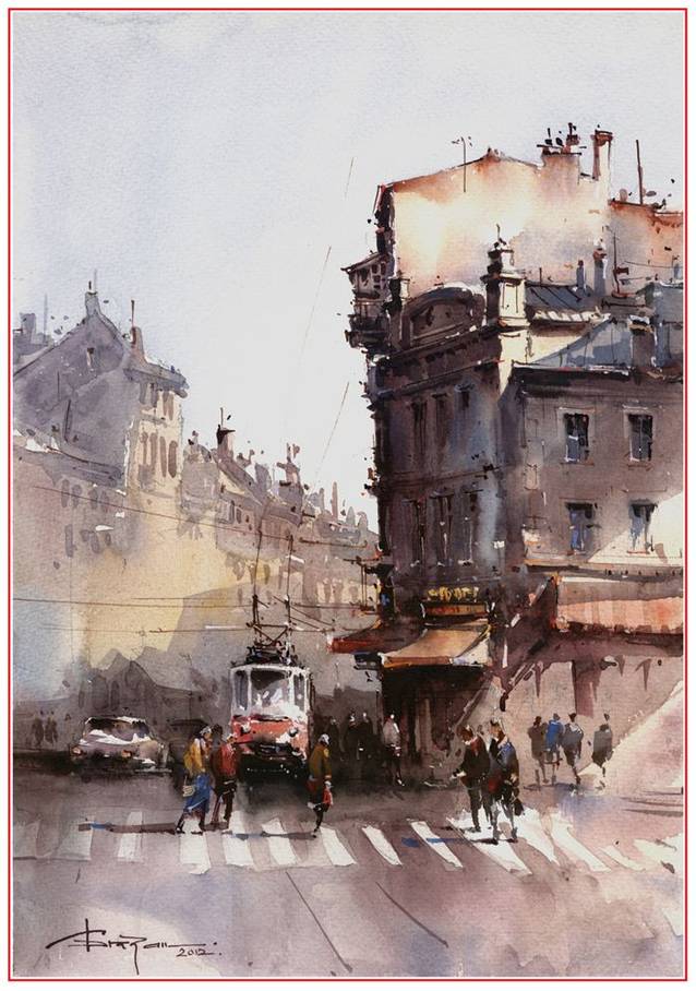 Corneliu Drăgan-Târgoviște, singurul acuarelist român care și-a expus lucrarea la Shanghai