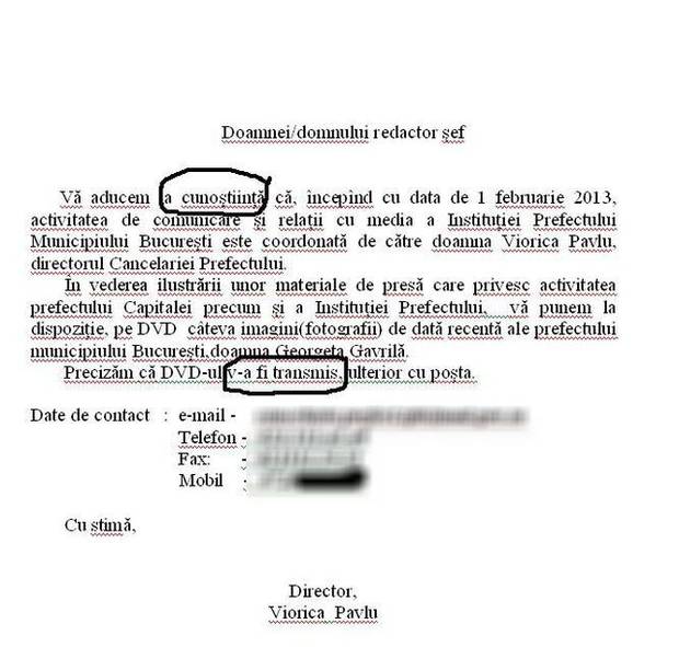 LIMBA ROMÂNĂ, bat-o vina! Uite cum scrie directorul Prefecturii Bucureşti plătit din BANI PUBLICI!