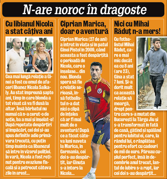 GINA PISTOL, prea posesivă cu iubiţii din cauză că n-a avut tată!