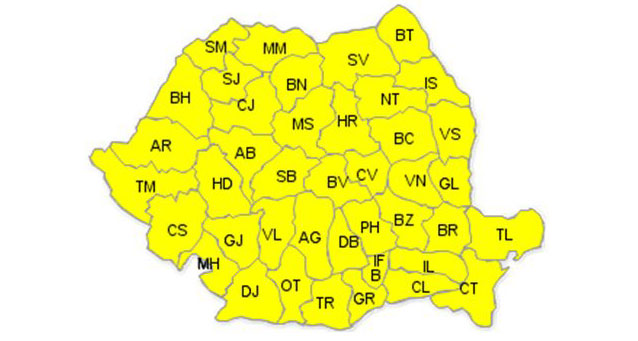 ATENȚIONARE METEO! COD GALBEN de NINSORI și VÂNT