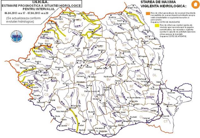 Cod Portocaliu de inundaţii. Vezi care sunt zonele afectate!