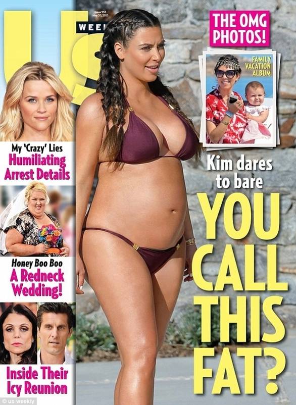 Cu 30 de kilograme mai GRASĂ, Kim Kardashian are TUPEU! Uite cum s-a afişat vedeta în COSTUM de BAIE! | FOTO