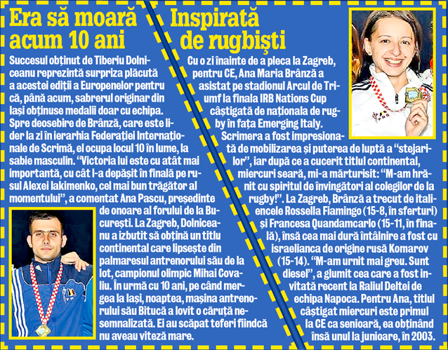 Campioni EUROmâni! Scrimerii noştri au câştigat o treime din aurul Europenelor de la Zagreb (Croaţia) la individual