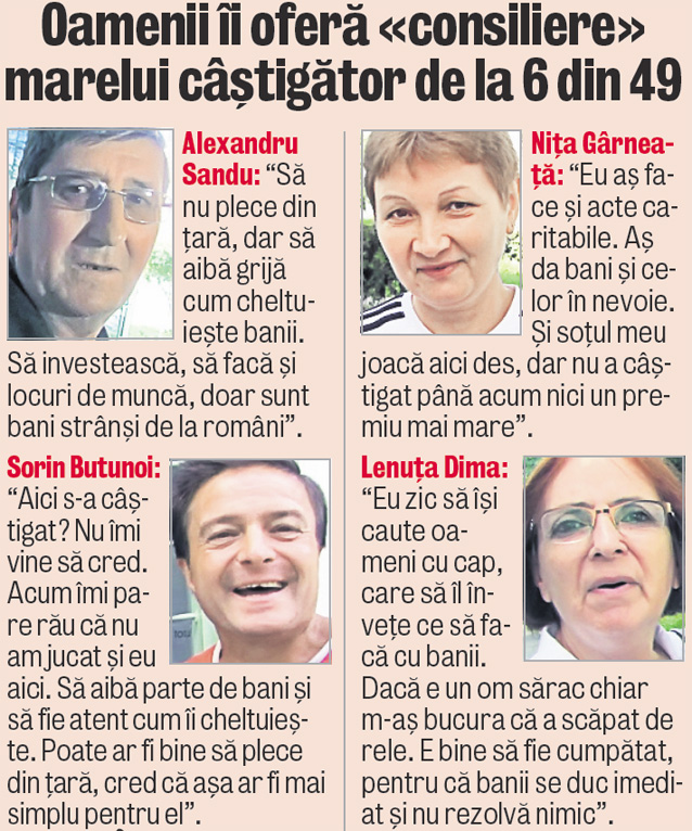 «Cred că ştiu cine e câştigătorul» | O gălăţeancă susţine că un vecin de-al ei ar putea fi fericitul care a luat premiul de 49 de milioane de lei de la Loto
