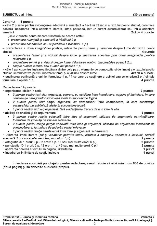 BACALAUREAT 2013 | Vrei să afli ce notă ai luat la română? Vezi aici baremul de corectare!