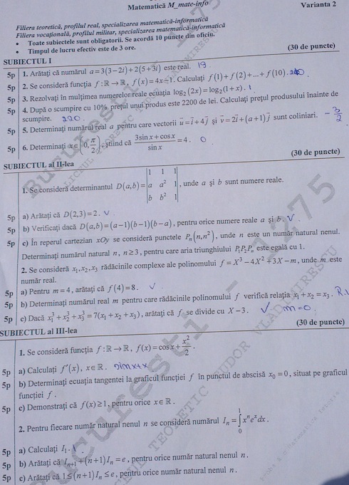 BAC 2013 | Subiectele la MATEMATICĂ