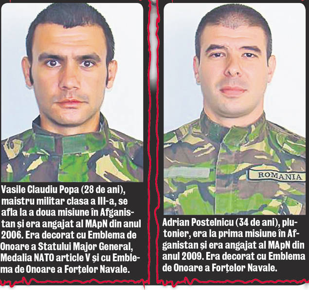Căzuţi la datorie! Doi militari români aflaţi în misiune au murit în Afganistan, în urma unei explozii