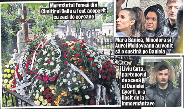 Udă până la piele din cauza ploii mocăneşti, Daniela Györfi s-a aplecat peste coşciug şi a sărutat-o pe frunte pe cea care i-a dat viaţă