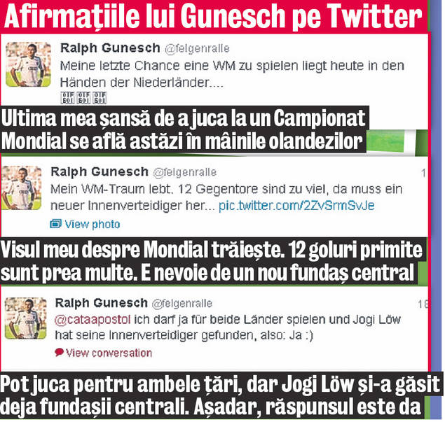 Vrea sub tricolor! Ralph Gunesch, fundaşul german născut la Sighişoara, e gata să joace pentru România