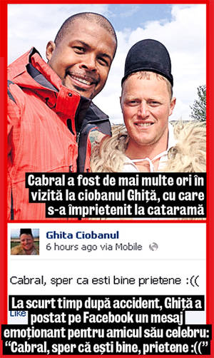 Cabral s-a accidentat în drum spre CIOBANUL GHIŢĂ, noul său prieten