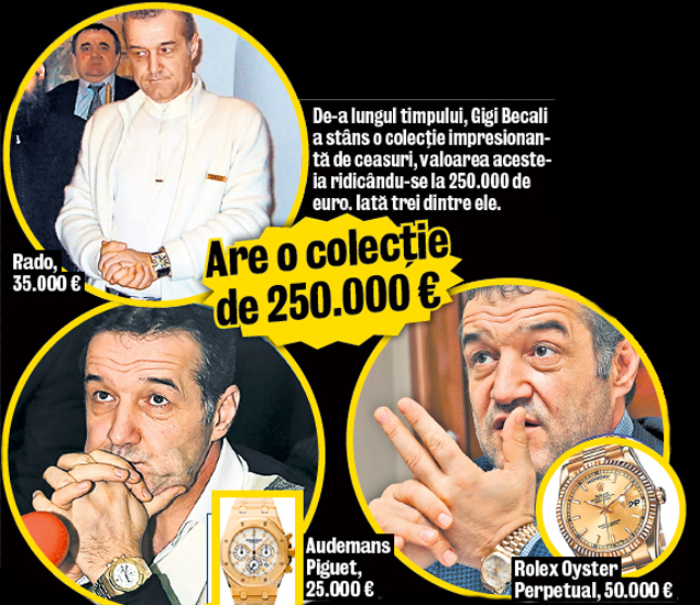 Gigi nu se potoleşte! Becali poartă în puşcărie bijuterii de zeci de mii de euro